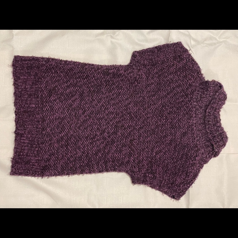 MUDD women’s short sleeve purple SPARKLY sweater - Picture 2 of 3